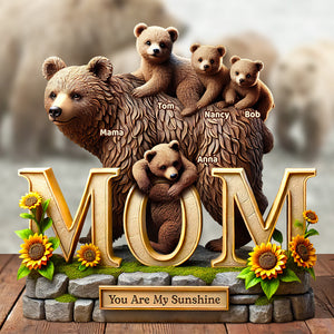 Bear Mom Acrylic Plaque Gifts For Mom 02HUDT180425 - Shaped Plaques - GoDuckee