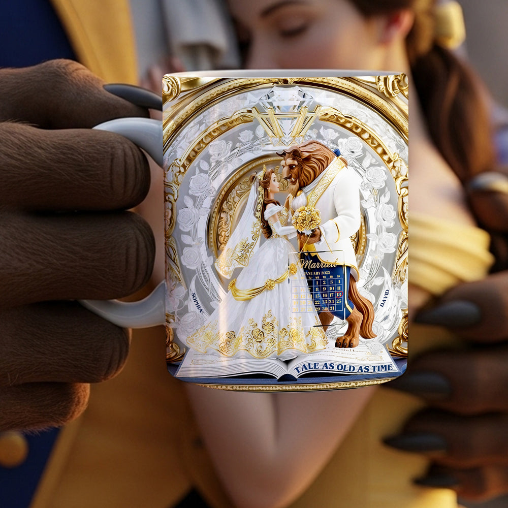 Love Story Couple Mug Personalized Gifts For Couple 02TGDT230625 - Coffee Mug - GoDuckee