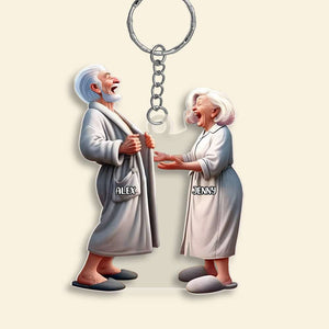 Personalized Gifts For Couple Keychain Funny Old Couple 02QHMH071224 - Keychains - GoDuckee