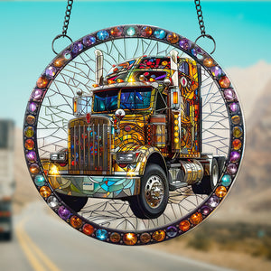 Personalized Gifts For Truck Lovers, Truck Acrylic Suncatcher Ornament 01ACDT300824 - Ornament - GoDuckee