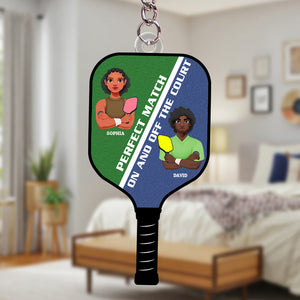 Personalized Gifts For Pickleball Couple Keychain 05totn051224pa - Keychains - GoDuckee