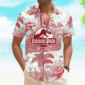 Toile de Jouy Style Hawaiian Shirt - Gifts For Dinosaur Lovers 03NALU260625 - Hawaiian Shirts - GoDuckee