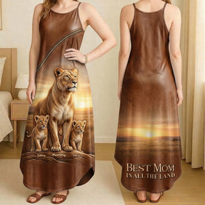 Lion Mom Suspender Maxi Dress - Personalized Gifts For Moms 02naqn240326 - Dress - GoDuckee
