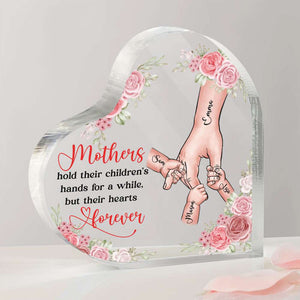 Personalized Gifts For Mom Heart Plaque Mothers Hold Their Children's Hands - Shaped Plaques - GoDuckee