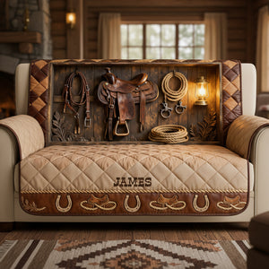 Horse Workshop Sofa Cover - Personalized Gifts For Horse Lover Quilted Sofa Cover 04KITA280126 - Sofa Cover - GoDuckee