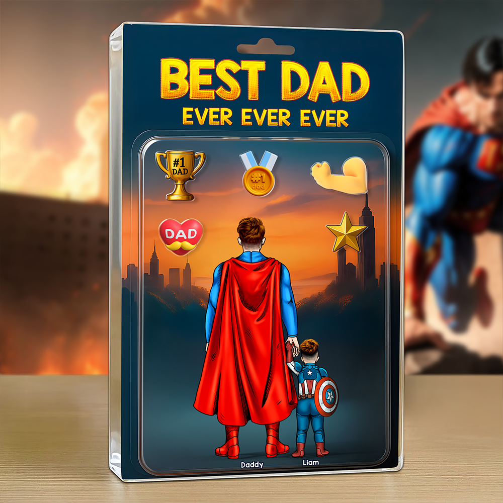 Super Dad Plaque - Personalized Gifts For Dad 01hupu300425pa - Shaped Plaques - GoDuckee