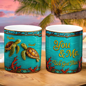 Turtle Couple Mug Personalized Gifts For Couple 03TODT020725 - Coffee Mug - GoDuckee