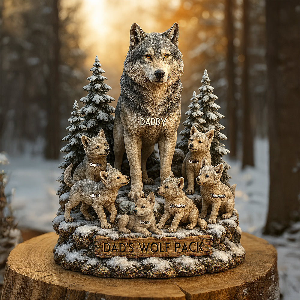 Wolf Dad Plaque - Personalized Gifts For Dad 01xqqn160425 - Shaped Plaques - GoDuckee