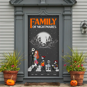 Personalized Halloween Gifts For Family Door Cover 03ohpu050924 - Door Covers - GoDuckee