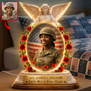 God Bless This Hero - Veteran Memorial Light Box - Custom Photo Gifts For Heaven 03tyqn070426 - Light Box - GoDuckee