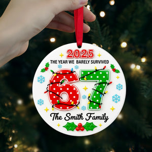 Family Survival Year Ceramic Ornament - Personalized Gift For Family 02HULU191125 - Ornament - GoDuckee