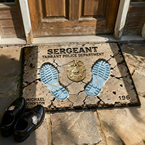 Proud To Serve Police Doormat - Personalized Gift For Police 03TGLU110226 - Doormat - GoDuckee
