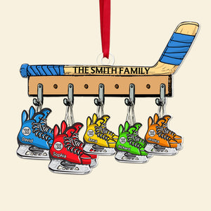 Personalized Gifts For Family Love Ice Hockey Acrylic Ornament 02HUQN221024 - Ornament - GoDuckee