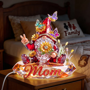 Whimsical Gnome Mom Acrylic Light Box, Personalized Mother's Day Gift 02QHQN110426 - Light Box - GoDuckee