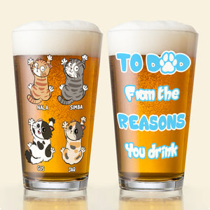 Personalized Gifts For Cat Dad Beer Glass 03qhmh140524 Father's Day Gift - Drinkware - GoDuckee