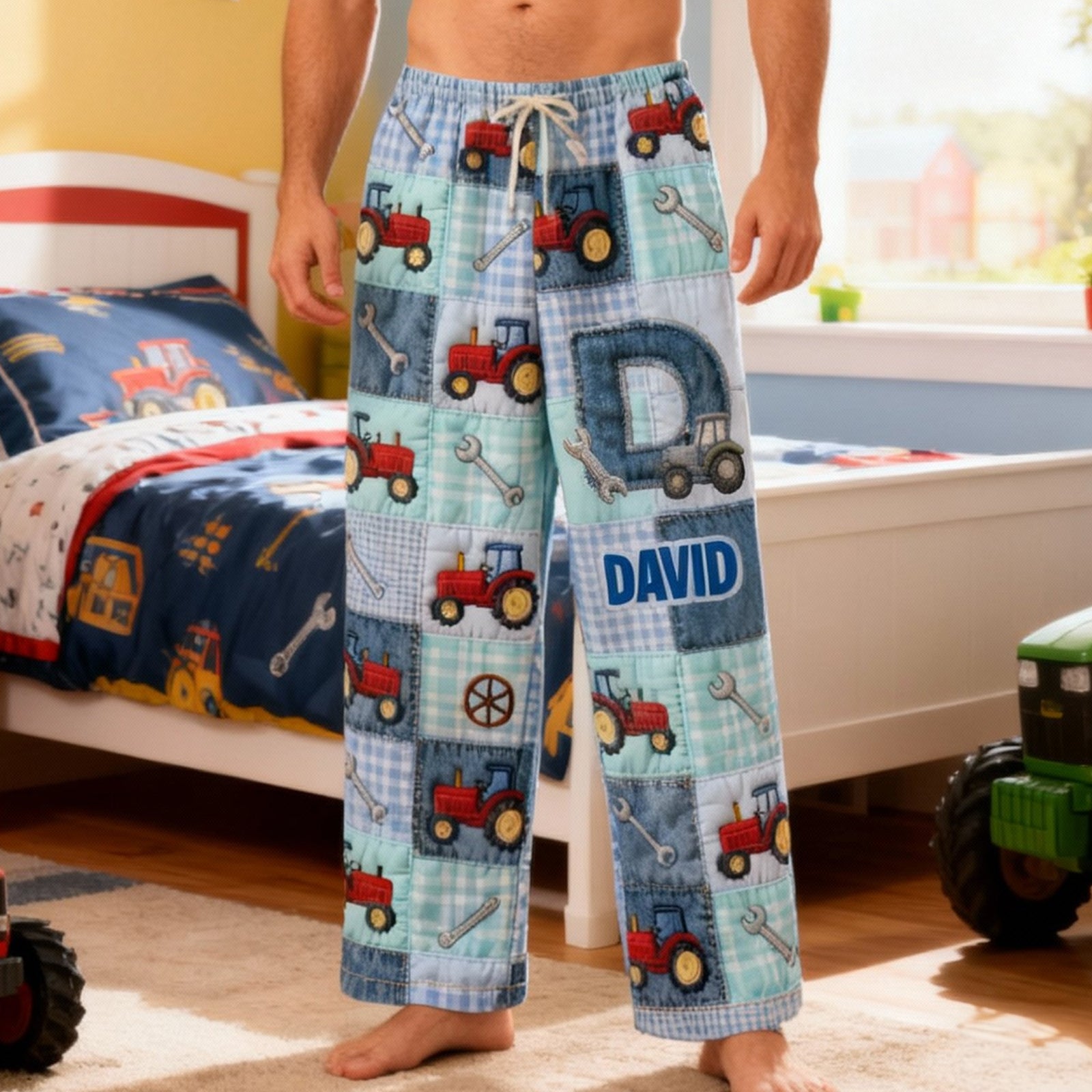 Alphabet Initial Letters Pajama Pants Personalized Gifts For Tractor Lovers 04patn160125 - Pajama Pant - GoDuckee