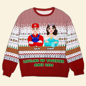 Personalized Gifts For Couple Christmas Ugly Sweater 01KAMH181024PA - Ugly Christmas Sweater - GoDuckee