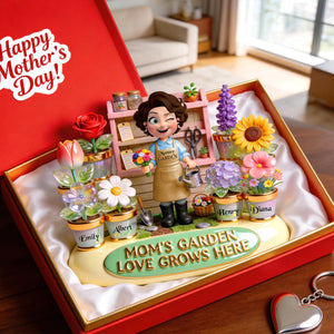 Mom’s Garden Love Acrylic Plaque - Personalized Gifts For Mom 02pgqn160326 - Shaped Plaques - GoDuckee