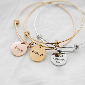 Personalized Gifts For Mom Bangles Custom Name dr01-180124 - Bracelets - GoDuckee