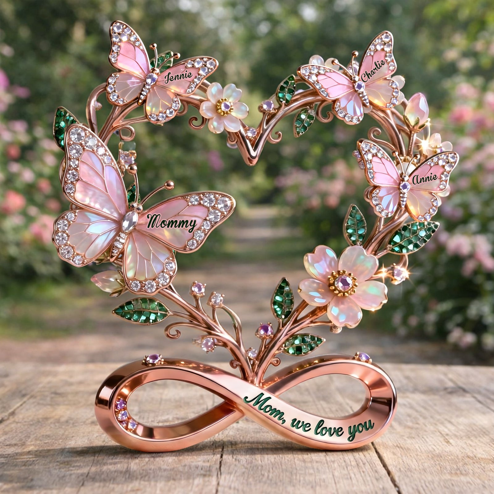 Stunning Butterflies On Mom Heart Acrylic Plaque, Personalized Gifts For Mom & Grandma 05qhlu060326 - Shaped Plaques - GoDuckee