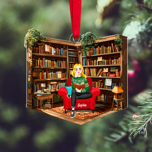 Personalized Gifts For Book Lovers Acrylic Ornament 01ohtn210924pa Reading Room - Ornament - GoDuckee