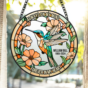 Personalized Heaven Hummingbird Suncatcher, In Loving Memory Of The Lost Loved One 03qhpu280225 - Ornament - GoDuckee