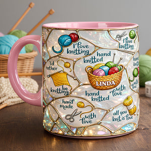 Hand Knitted Accent Mug - Personalized Gifts For Knitting Lovers 03TODT140126 - Coffee Mug - GoDuckee