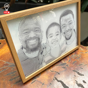 Gifts For Dad And Children, Personalized Light Picture Frame - Poster & Canvas - GoDuckee