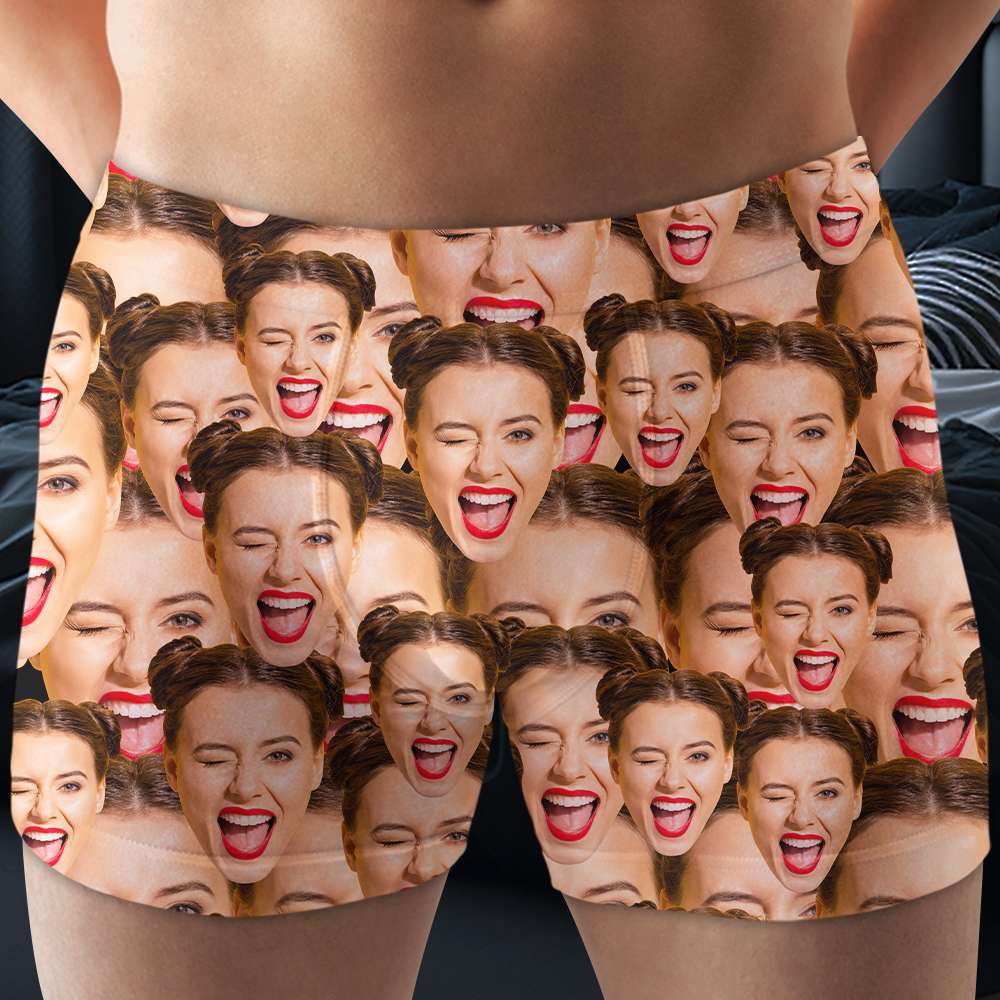 Gifts For Husband, Personalized Photo Men's Boxer, Unique Gifts For Him, Valentine's Day Gifts - Boxer Briefs - GoDuckee