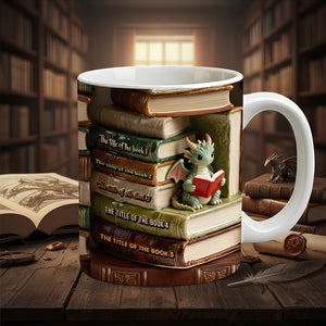 Dragon Reading Book Coffee Mug- Personalized Gifts For Book Lovers 08OHDT301225 - Coffee Mug - GoDuckee