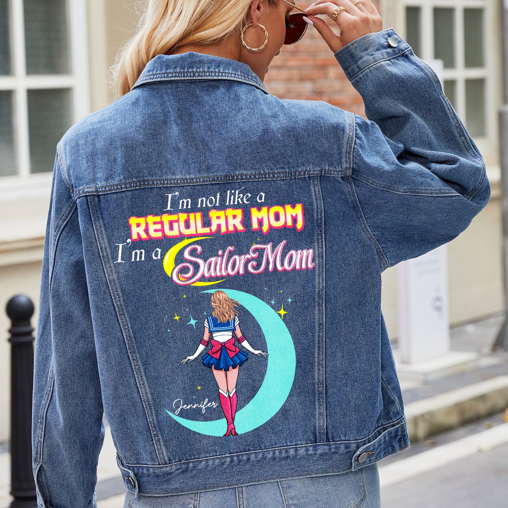 Personalized Gifts For Mom Denim Jacket I'm Not Like A Regular Mom I'm A Sailor Mom 04QHMH010424HH - Denim Jacket - GoDuckee