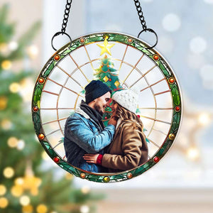 Custom Photo Gifts For Couple Suncatcher Ornament 02NAMH060924 - Ornament - GoDuckee