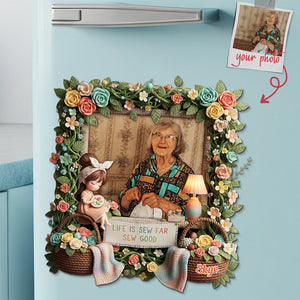 Sewing Girl Custom Photo Fridge Magnet - Personalized Gifts For Sewing Lovers 04pata261125 - Fridge Magnet - GoDuckee