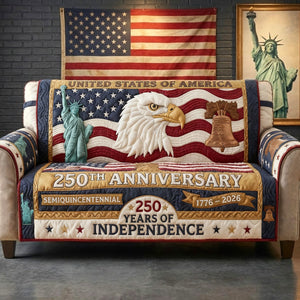 Proud Anniversary Quilted Sofa Cover, Personalized Gifts For Patriots 04qhtn270126 - Sofa Cover - GoDuckee
