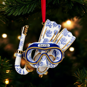 Deep Sea Diver's Toile Christmas Ornament - Personalized Gifts For Scuba Diving Lovers 03PGLU201025 - Ornament - GoDuckee