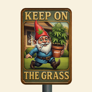 Smoking Gnome Metal Sign – Personalized Gifts For Weed Lovers 06toqn160625 - Metal Signs - GoDuckee