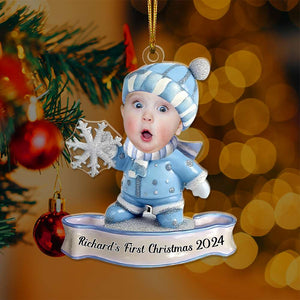 Custom Photo Gifts For Babies First Christmas Ornament 04KALU111024 - Ornament - GoDuckee