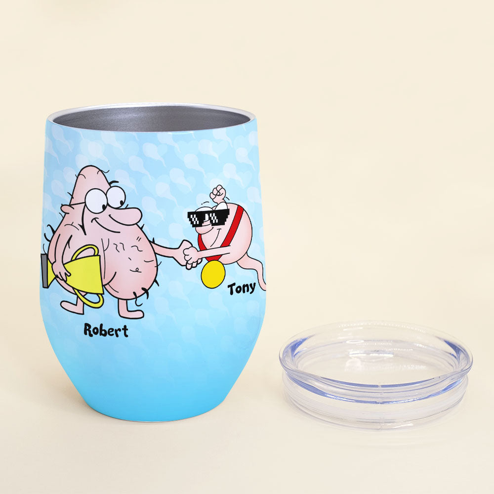 We're Awesome, Personalized Tumbler, Racing With Mom, Funny Sperms Tum -  GoDuckee