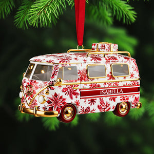 Personalized Gifts For Christmas, Camper Van Toile de Jouy Custom Shape Acrylic Ornament 02pgta031025 - Ornament - GoDuckee