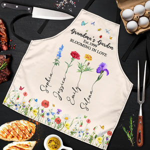 Personalized Gifts For Grandma Aprons Blooming In Love Mother's Day Gifts - Aprons - GoDuckee