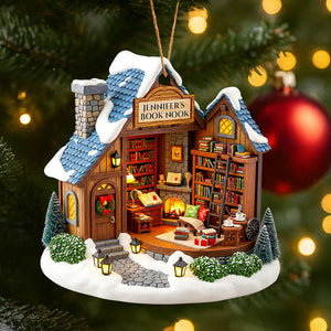 Book Nook Christmas Ornament Personalized Gifts For Book Lovers 01PGDT080825 - Ornament - GoDuckee