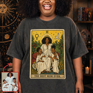 Best Mom Tarot Card Washed T-shirt - Custom Photo Gifts For Moms 02qhqn240426 - Shirts - GoDuckee