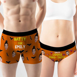 Personalized Gifts For Couple Boxer Briefs Custom Face Photo Halloween 01XQMH020824 - Boxer Briefs - GoDuckee