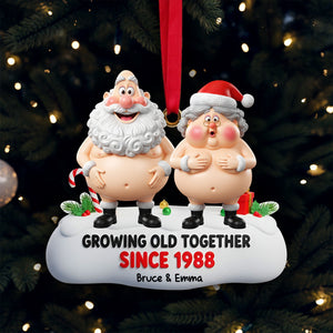 Growing Old Couple Ornament - Personalized Funny Gifts For Couple 04OHLU031025 - Ornament - GoDuckee