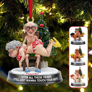 Funny Old Couple Ornament - Personalized Gift For Couple Christmas Ornament 02NAMG250925 - Ornament - GoDuckee