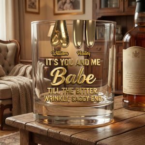 Funny Old Couple Round Glass Personalized Gifts For Couple 03OHMG060126 - Glass - GoDuckee