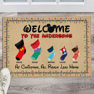 Personalized Gifts For Family Socks Doormat 022natn180724 Christmas Stocking - Doormat - GoDuckee