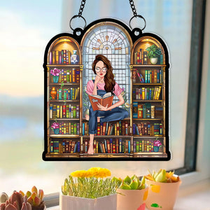 Personalized Gifts For Book Lover Suncatcher Ornament 02HUMH310724TM - Ornament - GoDuckee