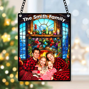 Custom Photo Gifts For Family Suncatcher Ornament 02toqn270924 - Ornament - GoDuckee