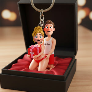 Playful Couple Acrylic Keychain - Personalized Gifts For Couples 06OHLU291125 - Keychains - GoDuckee